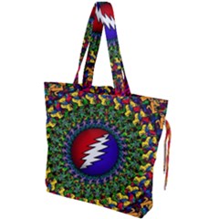 Grateful Dead Bear Pattern Drawstring Tote Bag by Maspions