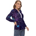 Realistic Night Sky Poster With Constellations Zip Up Long Sleeve Blouse View3