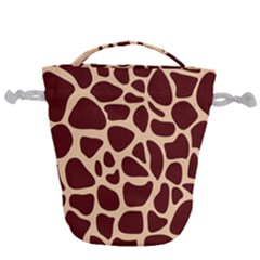 Animal Print Girraf Patterns Drawstring Bucket Bag by Ket1n9