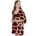 Animal Print Girraf Patterns Open Front 3/4 Sleeve Batwing Chiffon Cardigan Kimono View2