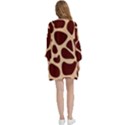 Animal Print Girraf Patterns Open Front 3/4 Sleeve Batwing Chiffon Cardigan Kimono View4