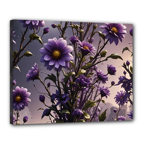 Flower Bloom Blossom Nature Flora Canvas 20  X 16  (stretched) by Apenda