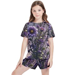Flower Bloom Blossom Nature Flora Kids  T-shirt And Sports Shorts Set by Apenda