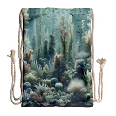 Underwater Coral Life Drawstring Bag (large) by Apenda