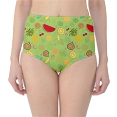 Art Fruits Pattern Classic High-waist Bikini Bottoms by Maspions
