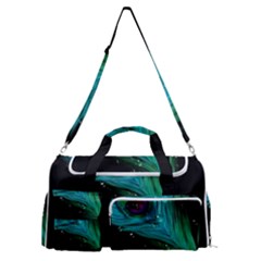 Shree Krishna, Feather, Lord, Rainbows Sports Gym Duffle Bag With Shoe Compartment by kyorashop23