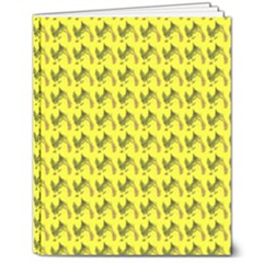 Fern Pattern 2 Yellow 8  X 10  Hardcover Notebook by snowwhitegirl