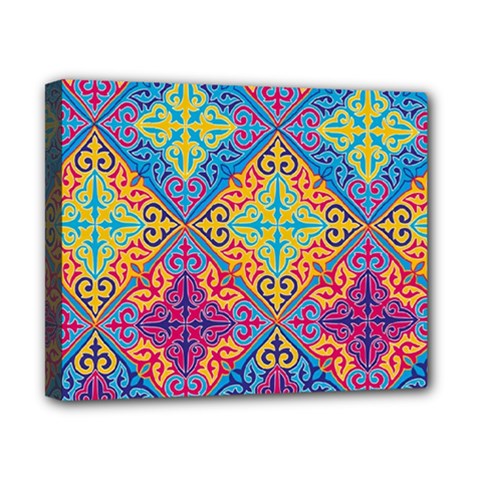Colorful Flora Flora Kazakh Pattern Canvas 10  X 8  (stretched) by Cemarart
