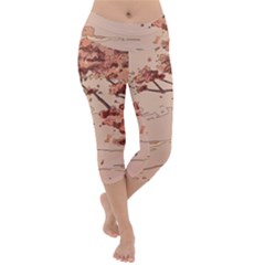 Pastel Nature , Art, Blue, Cute, Lightweight Velour Capri Yoga Leggings by kyorashop23