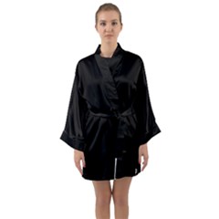 Plain Black Black Long Sleeve Satin Kimono by kyorashop23