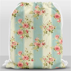Stripes, Rose,  Texture, Flower, Paper Drawstring Bag (large) by kyorashop23