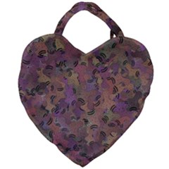 Monster Snake Hand Drawn Illustration Motif Random Pattern Giant Heart Shaped Tote by dflcprintsclothing