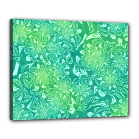 Retro Flower Pattern Design Batik Canvas 20  X 16  (stretched) by Posterlux