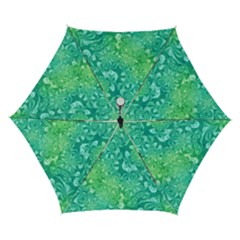 Retro Flower Pattern Design Batik Automatic Folding Umbrella With Case (small) by Posterlux