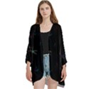 Background Pattern Dragonfly Open Front 3/4 Sleeve Batwing Chiffon Cardigan Kimono View1