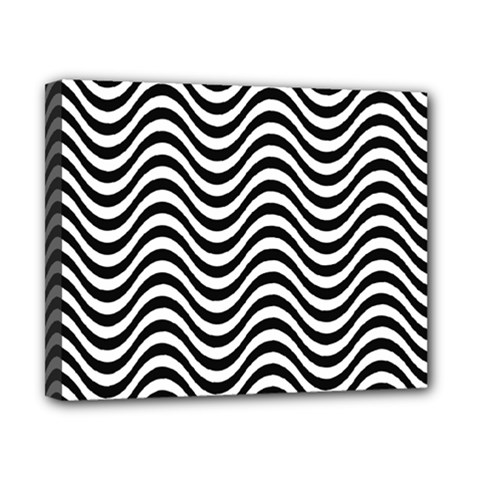 Black White Wave Pattern Wavy Water Seamless Canvas 10  X 8  (stretched) by Posterlux