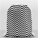 Black White Wave Pattern Wavy Water Seamless Drawstring Bag (Small) View1