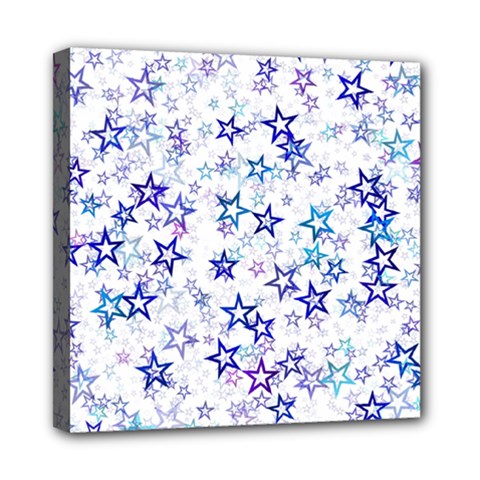 Christmas Stars Background Mini Canvas 8  X 8  (stretched) by Posterlux