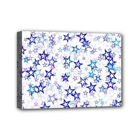 Christmas Stars Background Mini Canvas 7  X 5  (stretched) by Posterlux