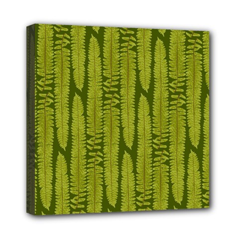 Fern Texture Nature Leaves Mini Canvas 8  X 8  (stretched) by Posterlux