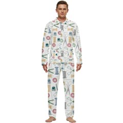 Pattern Seamless Texture Sewing Men s Long Sleeve Velvet Pocket Pajamas Set by Salmanaz77