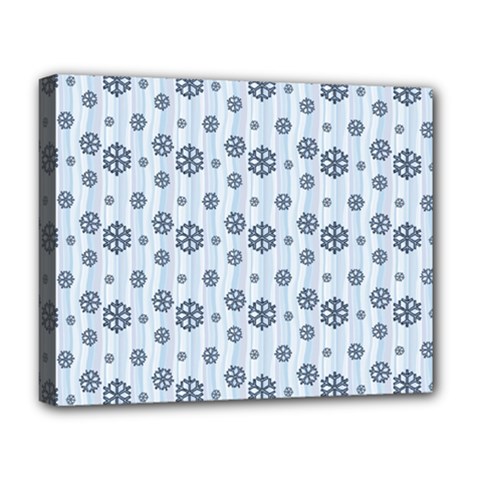 Snowflakes Winter Christmas Deluxe Canvas 20  X 16  (stretched) by anzea