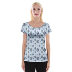 Snowflakes Winter Christmas Cap Sleeve Top by anzea