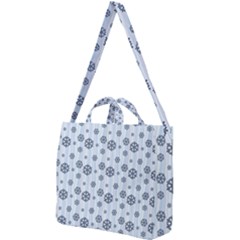Snowflakes Winter Christmas Square Shoulder Tote Bag by anzea