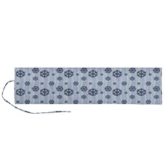 Snowflakes Winter Christmas Roll Up Canvas Pencil Holder (l) by anzea
