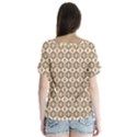 Background Art Designs V-Neck Flutter Sleeve Top View2