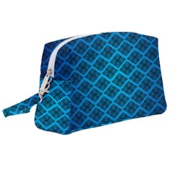 Pattern Texture Geometric Blue Wristlet Pouch Bag (large) by anzea