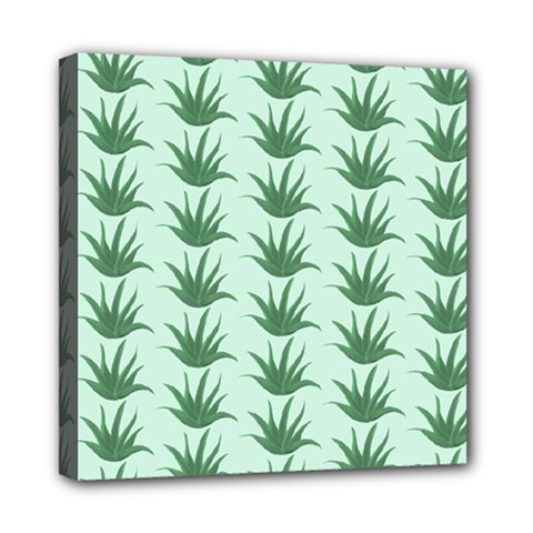 Aloe Plants Pattern Scrapbook Mini Canvas 8  X 8  (stretched) by anzea