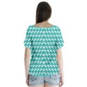 Background Pattern Colored V-Neck Flutter Sleeve Top View2