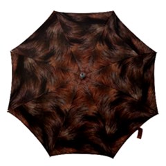 Brown Wool Texture Hook Handle Umbrellas (small) by kyorashop23