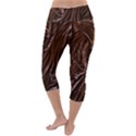 Chocolate Texture, Dark Chocolate Background Lightweight Velour Capri Yoga Leggings View4