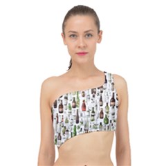 Bottle Chic Print Patterns Spliced Up Bikini Top  by BellaVistaTshirt02