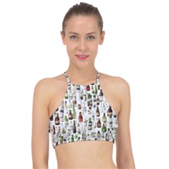 Bottle Chic Print Patterns Halter Bikini Top by BellaVistaTshirt02