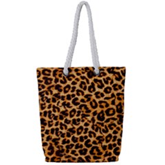 Giraffe Texture, Close-up, Giraffe Skin Texture Full Print Rope Handle Tote (small) by kyorashop23