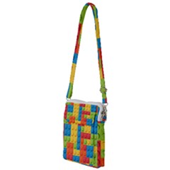 Lego Bricks, Colorful Dots Background Multi Function Travel Bag by kyorashop23
