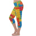 Lego Bricks, Colorful Dots Background Lightweight Velour Capri Yoga Leggings View2