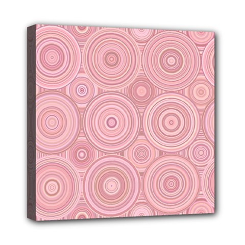 Pink Retro Texture With Circles, Retro Circles Background, Mini Canvas 8  X 8  (stretched) by kyorashop23