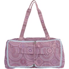 Pink Retro Texture With Circles, Retro Circles Background, Multi Function Bag by kyorashop23