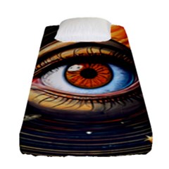 Eye Of The Universe (ai) Fitted Sheet (single Size) by dflcprintsclothing