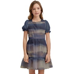 Twilight Serenade Print Kids  Puff Sleeved Dress by dflcprintsclothing