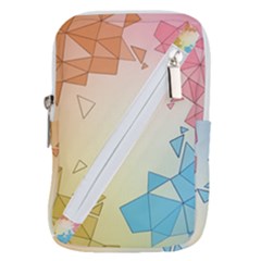 Background Pastel Geometric Lines Belt Pouch Bag (small) by anzea