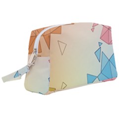 Background Pastel Geometric Lines Wristlet Pouch Bag (large) by anzea