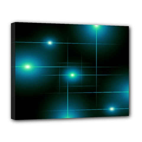 Light Shining Lighting Blue Night Canvas 14  X 11  (stretched) by anzea