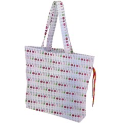 Wine Glass Pattern Drawstring Tote Bag by anzea