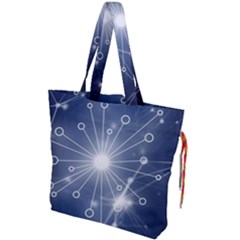 Network Technology Connection Drawstring Tote Bag by anzea