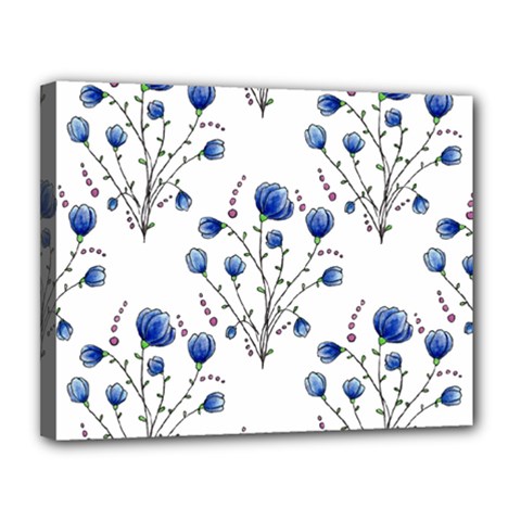 Flowers Seamless Pattern Victorian Canvas 14  X 11  (stretched) by Maspions